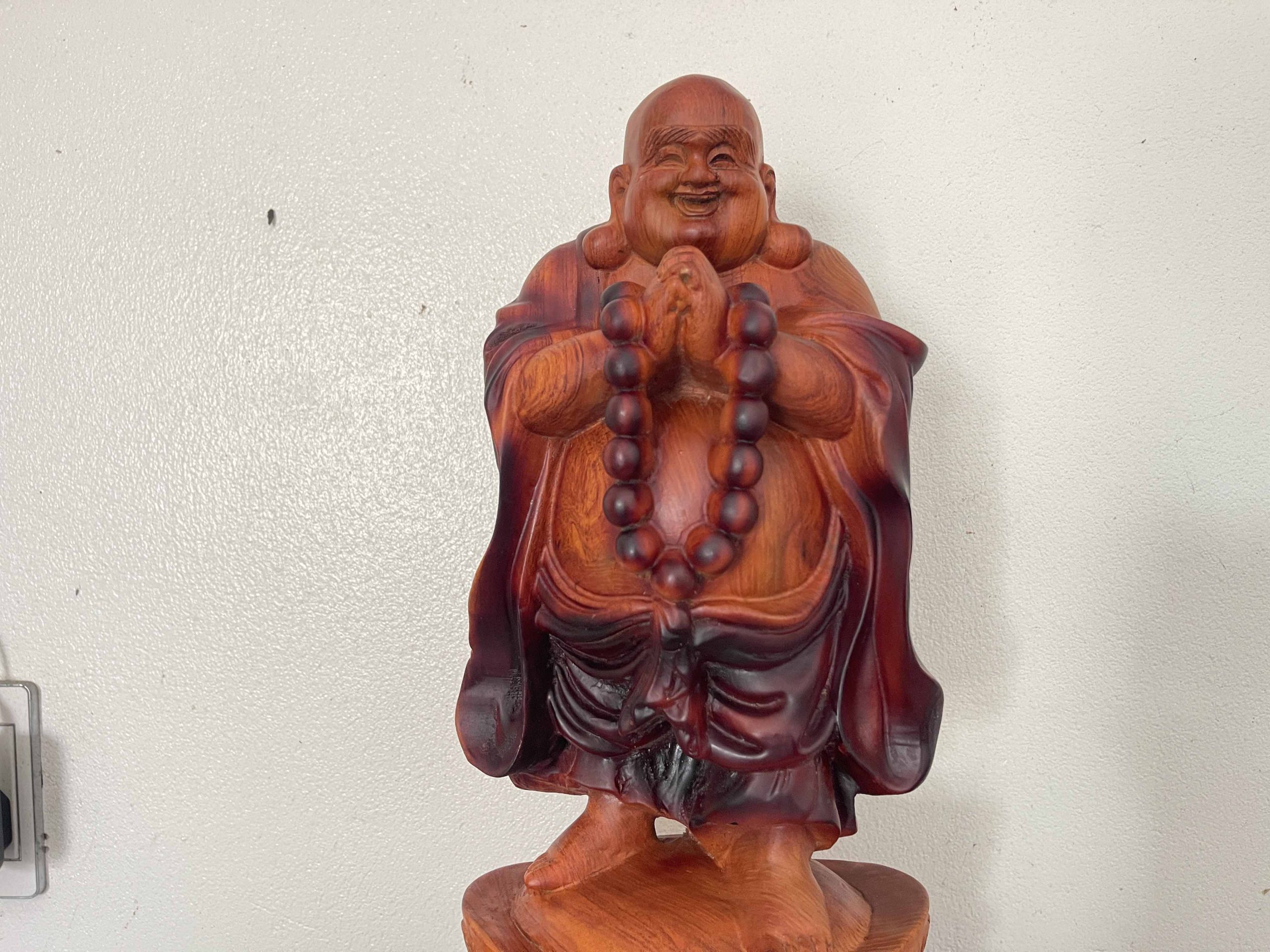 Pho Tượng Di Lặc Chúc Phúc Gỗ Hương 