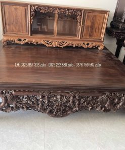 Sập Ngũ Phúc Chân Hươu 220 x 180 Cm Gỗ Gụ
