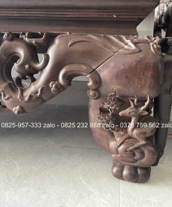 Sập Ngũ Phúc Chân Hươu 220 x 180 Cm Gỗ Gụ