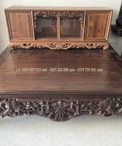 Sập Ngũ Phúc Chân Hươu 220 x 180 Cm Gỗ Gụ