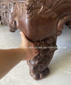 Sập Ngũ Phúc Chân Hươu 220 x 180 Cm Gỗ Gụ