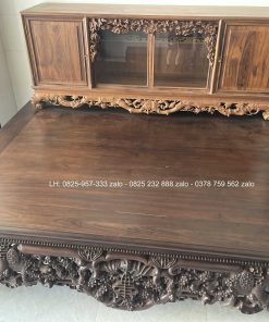 Sập Ngũ Phúc Chân Hươu 220 x 180 Cm Gỗ Gụ